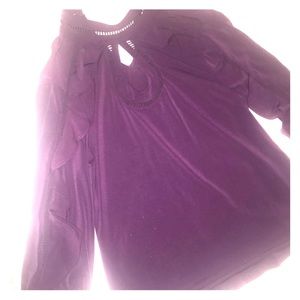 Purple High Neck Blouse